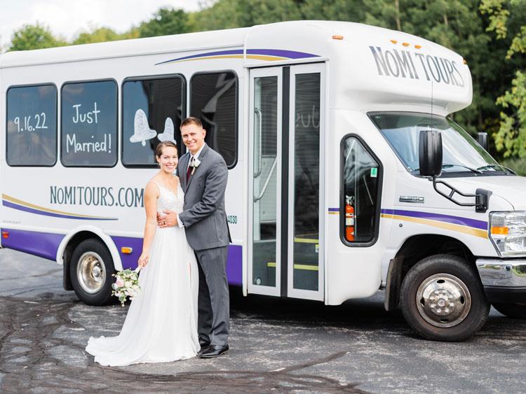 We provide wedding transportation from a location to the wedding venue and back.